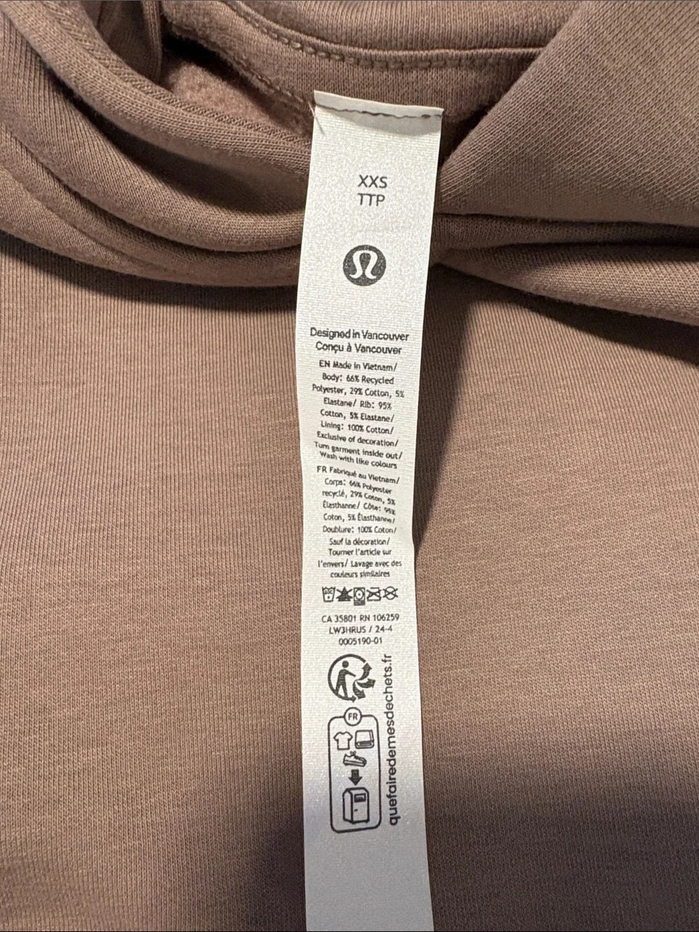 Lululemon Heavyweight Fleece Oversized Hoodie ~ XXS ~ Taupetastic
